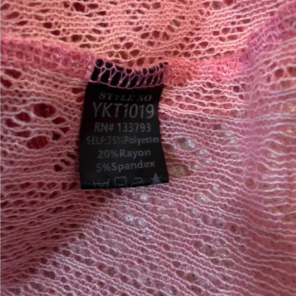 POL Pink Lace Accent Top With Lace Detail Size L - Picture 4 of 7